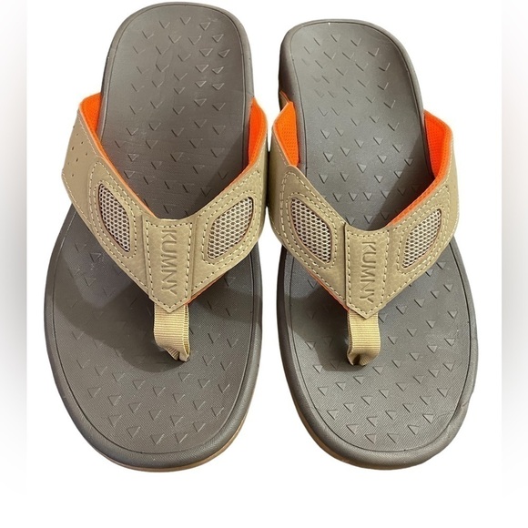 𝅺Kumny Mens Sandals with Arch Support Orthotic Flip Flops • NWOT • Size: 10​ - Picture 1 of 7